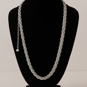 Elegant Silver Braided Necklace